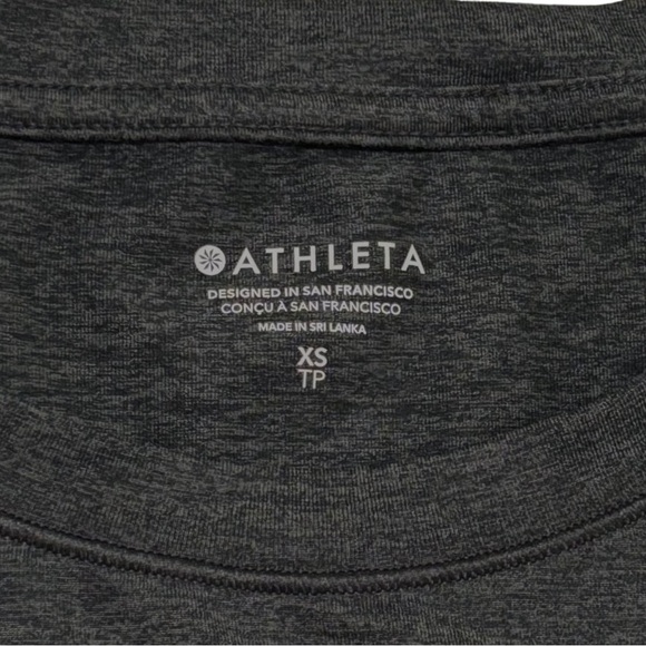 Athleta Charcoal Heather Long Sleeve Top - Style: The Uptempo & Thumbholes B10 - Picture 3 of 10